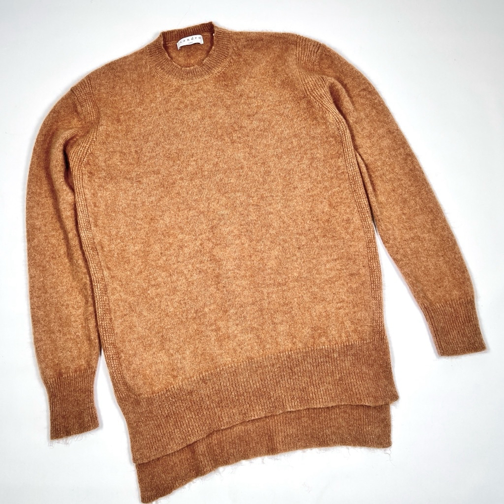 Sandro PARIS Womans Sweater Italy Size 1 100% Camel Tan Brown - Picture 4 of 11